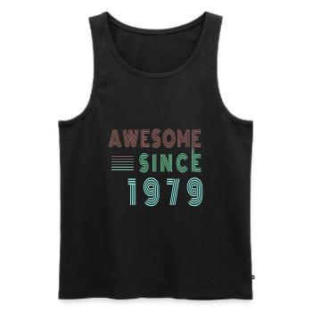 Awesome Since 1979 Geburtstag Retro - Männer Premium Bio Tank Top - Schwarz - Vorne - AI Model Male 178 light (178cm)