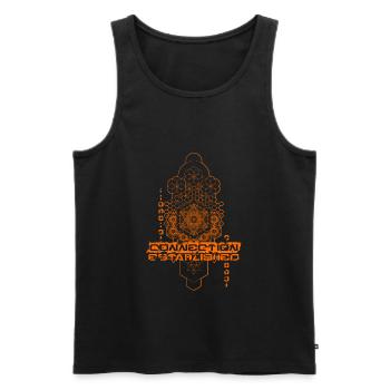 Connection Established Sacred Metatrons Cube - Men's Premium Organic Tank Top - black - Front - AI Model Male 178 light (178cm)