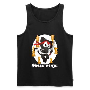 Funny chess motif as a gift - Men's Premium Organic Tank Top - black - Front - AI Model Male 178 light (178cm)