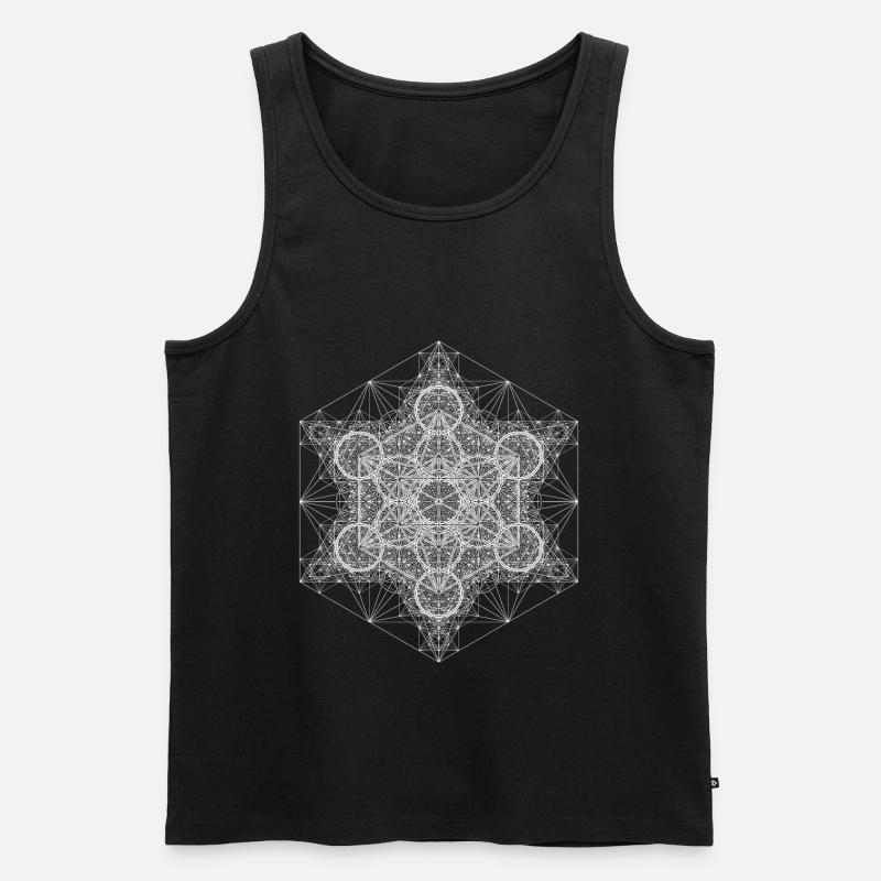 Super Structure Metatrons Blanc - Débardeur bio Premium Homme - noir