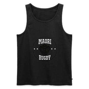 Haka maori - Débardeur bio Premium Homme - noir - Devant - AI Model Male 178 light (178cm)