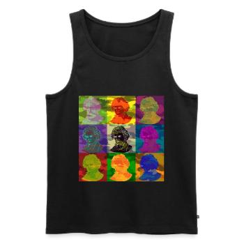 Pop-Art Ludwig van Beethoven - Männer Premium Bio Tank Top - Schwarz - Vorne - Michal (187cm)