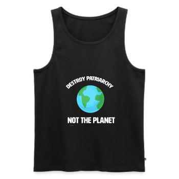 Destroy The Patriarchy Not The Planet Feminism - Men's Premium Organic Tank Top - black - Front - AI Model Male 178 light (178cm)