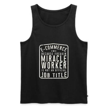 E-Commerce - Männer Premium Bio Tank Top - Schwarz - Vorne - AI Model Male 178 light (178cm)