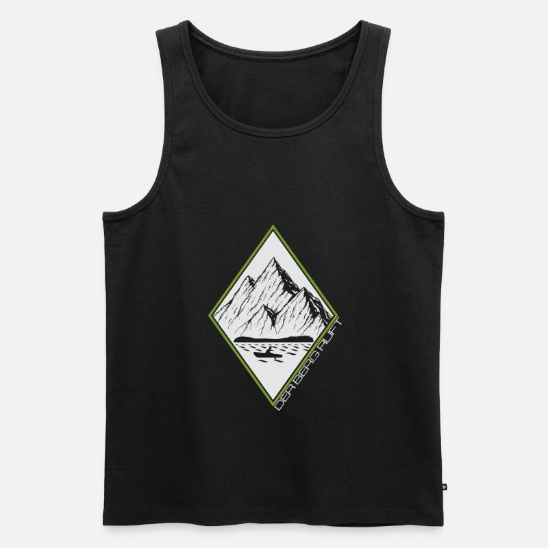 Der Berg ruft - Männer Premium Bio Tank Top - Schwarz