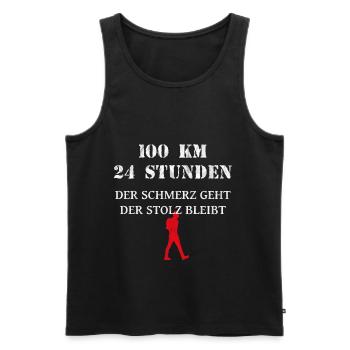 100 kilometer wandern in 24 stunden mit stolz - Männer Premium Bio Tank Top - Schwarz - Vorne - Michal (187cm)