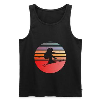 Skiers with sun - Men's Premium Organic Tank Top - black - Front - Michal (187cm)