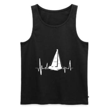 Battement de coeur de marin - Débardeur bio Premium Homme - noir - Devant - Michal (187cm)