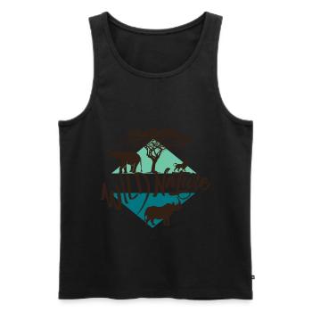 La nature sauvage - Débardeur bio Premium Homme - noir - Devant - Michal (187cm)