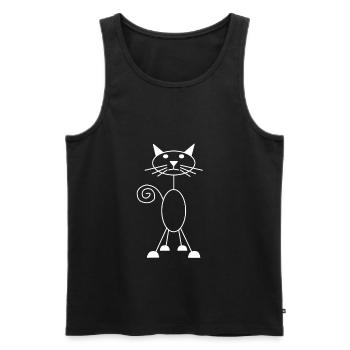 cat - Men's Premium Organic Tank Top - black - Front - AI Model Male 178 light (178cm)
