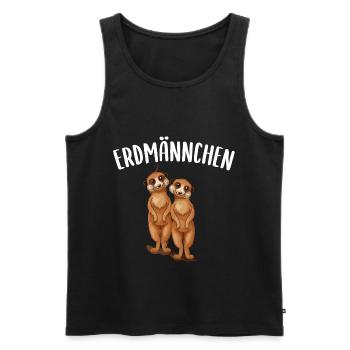 Tier Erdmännchen in Natur comic in wildnis Afrika - Männer Premium Bio Tank Top - Schwarz - Vorne - AI Model Male 178 light (178cm)