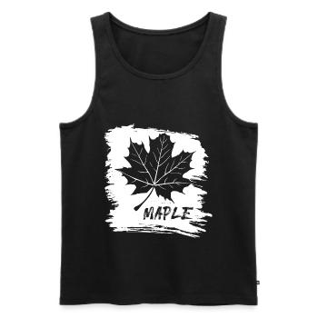 Maple. Canada. Leaf. - Männer Premium Bio Tank Top - Schwarz - Vorne - AI Model Male 178 light (178cm)