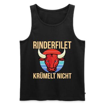 Fleisch Rinderfilet Krümelt Grillen in Vintage - Männer Premium Bio Tank Top - Schwarz - Vorne - AI Model Male 178 light (178cm)