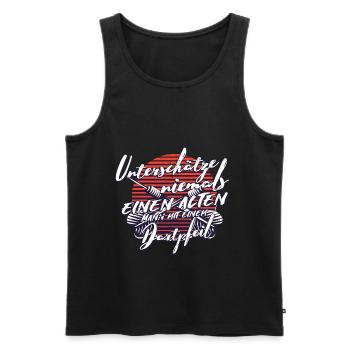 Dartpfeil - Männer Premium Bio Tank Top - Schwarz - Vorne - AI Model Male 178 light (178cm)