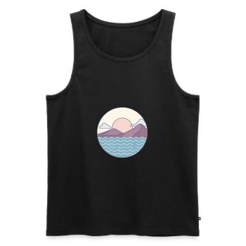 Beautiful nature landscape with mountains water mountain - Men's Premium Organic Tank Top - black - Front - Michal (187cm)