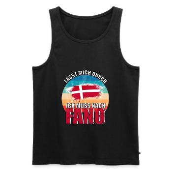 Fanö - Männer Premium Bio Tank Top - Schwarz - Vorne - Michal (187cm)