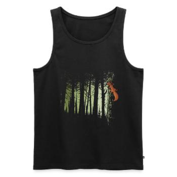 Eichhörnchen im Wald Zwielicht Oachkatzl Kunst - Männer Premium Bio Tank Top - Schwarz - Vorne - AI Model Male 178 light (178cm)