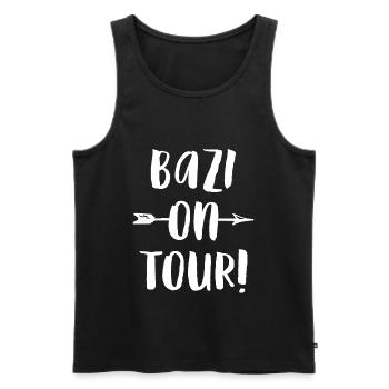 Bazi On Tour Bavarian buddy design - Men's Premium Organic Tank Top - black - Front - Michal (187cm)