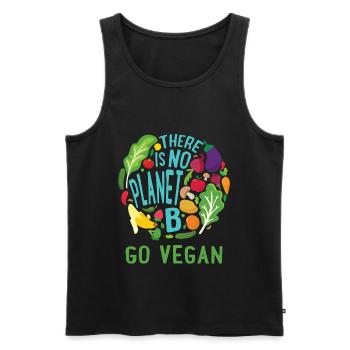 Il n'y a pas de planète B Go Vegan végétarien sain - Débardeur bio Premium Homme - noir - Devant - Michal (187cm)