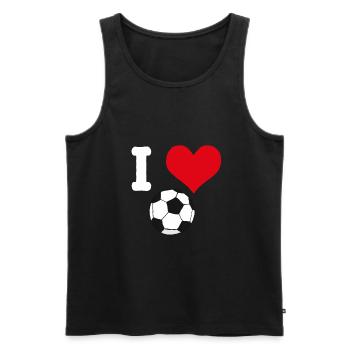 Ich liebe Fußball - Fußballer fußball - Männer Premium Bio Tank Top - Schwarz - Vorne - Michal (187cm)