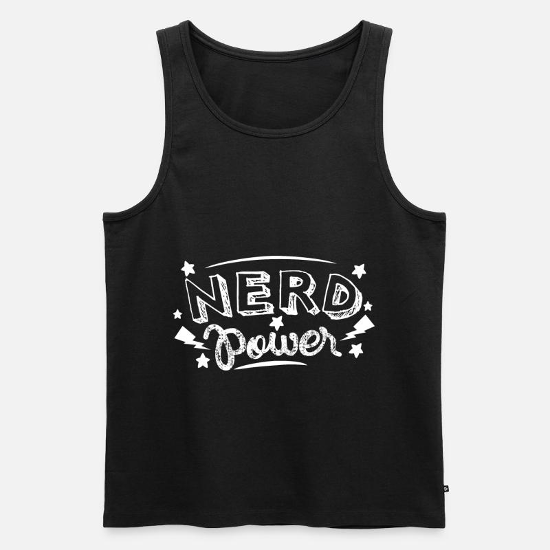 Nerd Power - Männer Premium Bio Tank Top - Schwarz