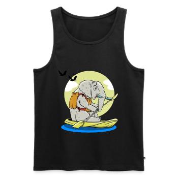 Elephant Kayaking Elephant Kayaking - Men's Premium Organic Tank Top - black - Front - AI Model Male 178 light (178cm)