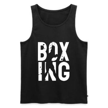 Boxing silhouette - Men's Premium Organic Tank Top - black - Front - AI Model Male 178 light (178cm)