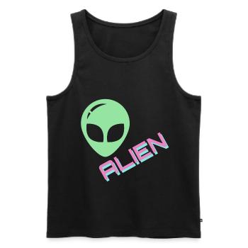 extraterrestre - Débardeur bio Premium Homme - noir - Devant - Michal (187cm)