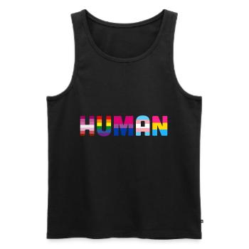 Drapeau LGBT Pansexual Transgender Gay Pride - Débardeur bio Premium Homme - noir - Devant - Michal (187cm)