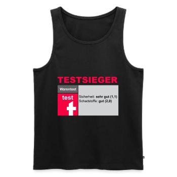 Fake Testsieger Warentest lustige Geschenkidee - Männer Premium Bio Tank Top - Schwarz - Vorne - Michal (187cm)