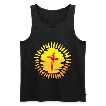 Jésus, Christ, Dieu, foi, église, chrétien - Débardeur bio Premium Homme - noir - Devant - Michal (187cm)