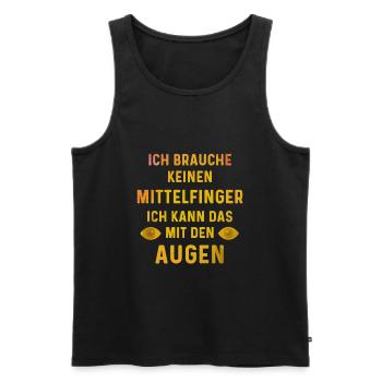 Witziger Spruch Mittelfinger Augen witzig - Männer Premium Bio Tank Top - Schwarz - Vorne - AI Model Male 178 light (178cm)