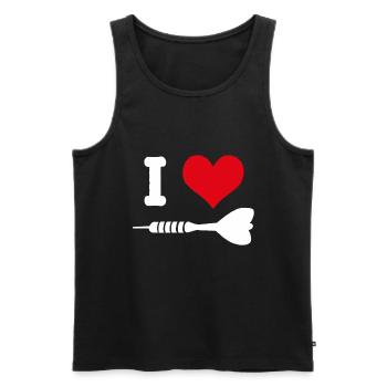 I love darts darts darts dart dart dart - Men's Premium Organic Tank Top - black - Front - AI Model Male 178 light (178cm)