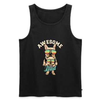 Awesome dad Mops Hundeliebhaber Vatertag Geschenk - Männer Premium Bio Tank Top - Schwarz - Vorne - AI Model Male 178 light (178cm)
