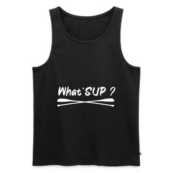 Stand up paddle | SUP | Quoi de neuf? - Débardeur bio Premium Homme - noir - Devant - Michal (187cm)