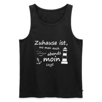 Nordsee Norddeutsch Moin - Männer Premium Bio Tank Top - Schwarz - Vorne - AI Model Male 178 light (178cm)