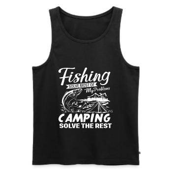 Pêche et camping - Débardeur bio Premium Homme - noir - Devant - Michal (187cm)