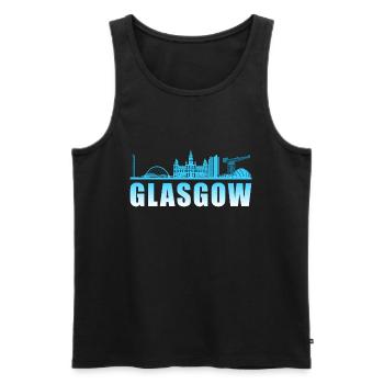 Glasgow England UK Holiday Gift Quote Cool - Men's Premium Organic Tank Top - black - Front - Michal (187cm)