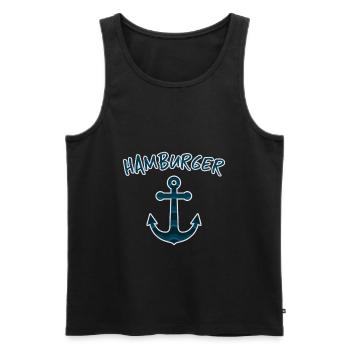Hamburgerin Hamburg Hamburger Anker Geschenk - Männer Premium Bio Tank Top - Schwarz - Vorne - Michal (187cm)