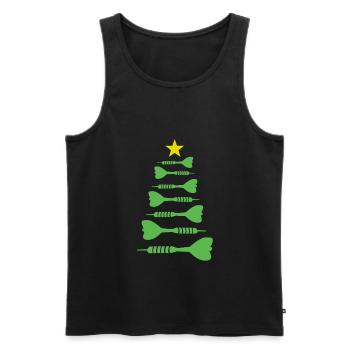 Christmas Fléchettes De Noël Fléchettes Xmas Dart - Débardeur bio Premium Homme - noir - Devant - AI Model Male 178 light (178cm)