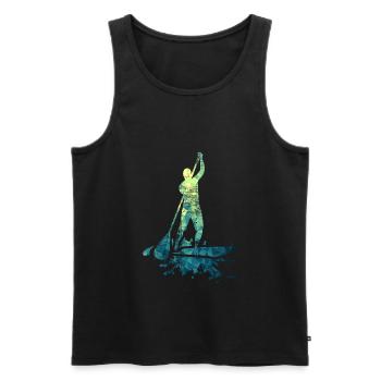 Stand up Paddler | Stand up Paddling - Männer Premium Bio Tank Top - Schwarz - Vorne - AI Model Male 178 light (178cm)