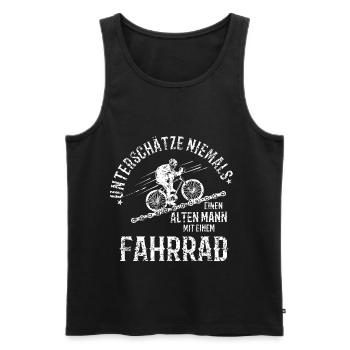 Fahrrad lustiger Spruch - Männer Premium Bio Tank Top - Schwarz - Vorne - Michal (187cm)