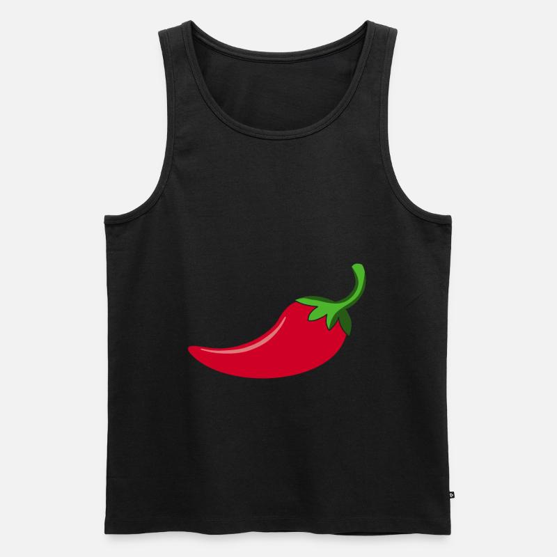 Scharfe Chilly - Männer Premium Bio Tank Top - Schwarz