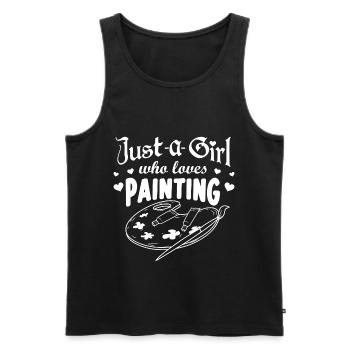 Just a Girl who loves Painting - Männer Premium Bio Tank Top - Schwarz - Vorne - Michal (187cm)