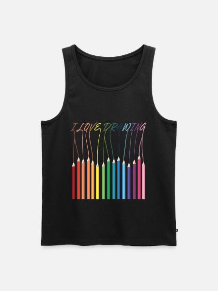I Love Drawing Pencils - Men's Premium Organic Tank Top - black