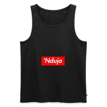 'nduja lover shirt Italian food calabria épicé - Débardeur bio Premium Homme - noir - Devant - Michal (187cm)