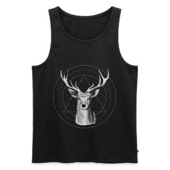 Himmlische Hirsche - Männer Premium Bio Tank Top - Schwarz - Vorne - Michal (187cm)