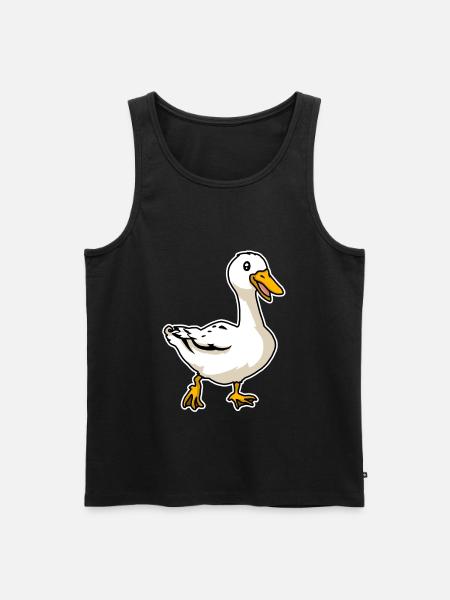 Duck, cute, animal, drawing, comic - Men's Premium Organic Tank Top - black