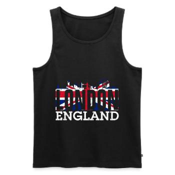Londres, Angleterre - Débardeur bio Premium Homme - noir - Devant - Michal (187cm)