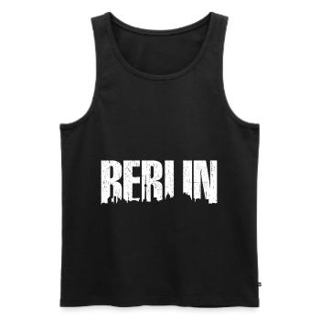 Berlin Skyline Patriotic - Männer Premium Bio Tank Top - Schwarz - Vorne - Michal (187cm)